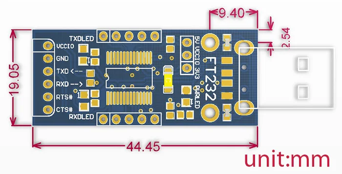 2 шт./лот FT232 USB UART плата(тип A) FT232R FT232RL к RS232 ttl последовательный поддерживает Mac Linux Android WinCE Windows 7/8/8,1/10
