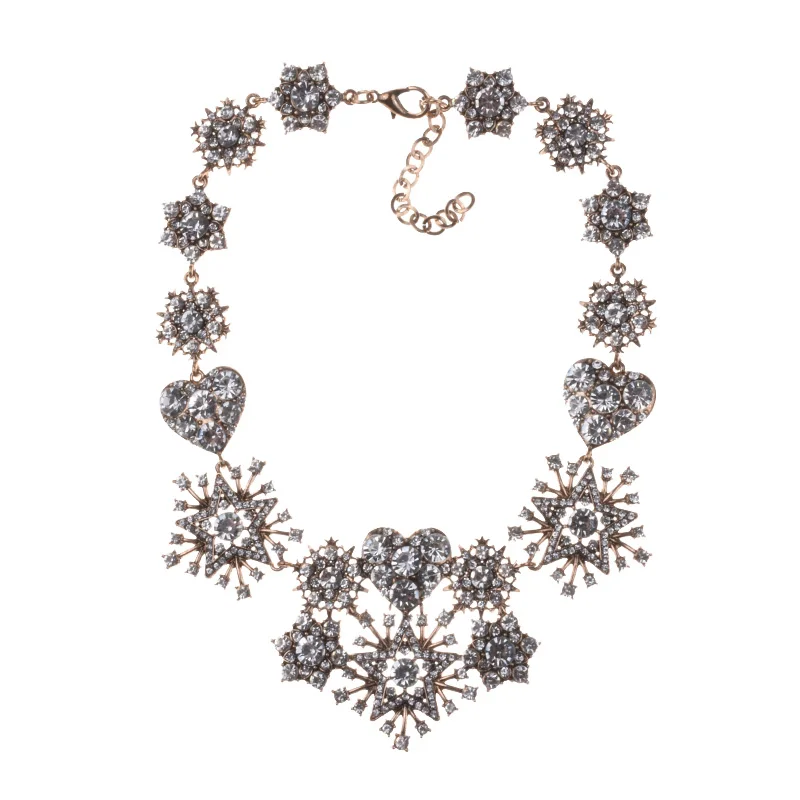 PPG& PGG Роскошные ювелирные изделия для женщин Мода Bijoux Прозрачный Кристалл Снежинка заявление колье ожерелья подвески