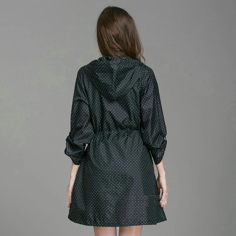 Новый высокое качество модные женский дождевик с Hat Складная манжеты платье