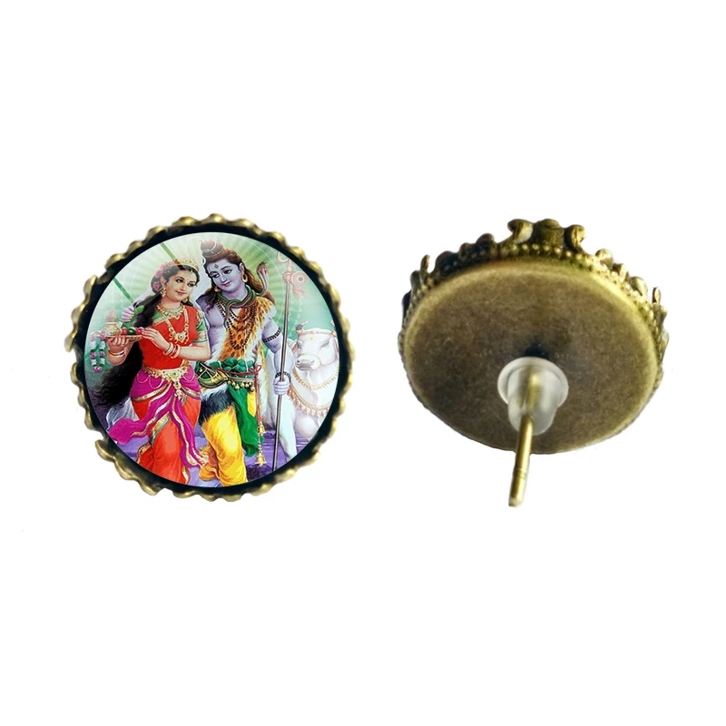 Женские серьги-гвоздики Lord Shiva Ganesha Parvati bravhma Vishnu Nataraja ювелирное украшение в виде