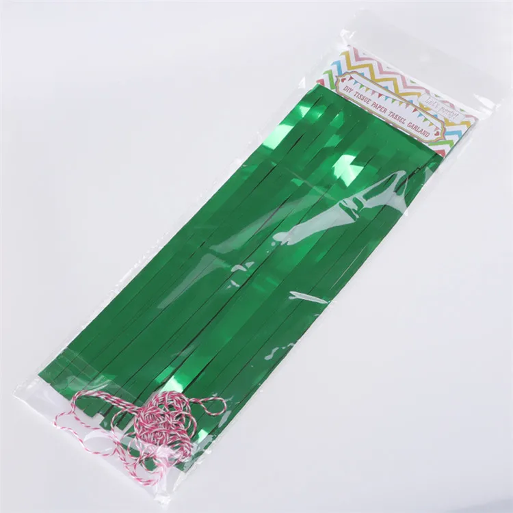 Green Foil Tassel Партия 5 шт. 14 дюймов гирлянда из папиросной бумаги с кистями Свадебные украшения день рождения детский душ домашние вечерние бумажные изделия - Цвет: Green Foil Tassel