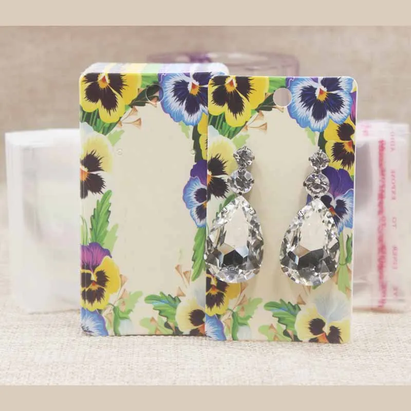 100card100bag Мульти дизайн 5*9 см Упаковка для серег карты белый/крафт-марбель фон ювелирные изделия серьги карты спасибо серьги карты 100+ 100oppbag - Цвет: 100card100bag