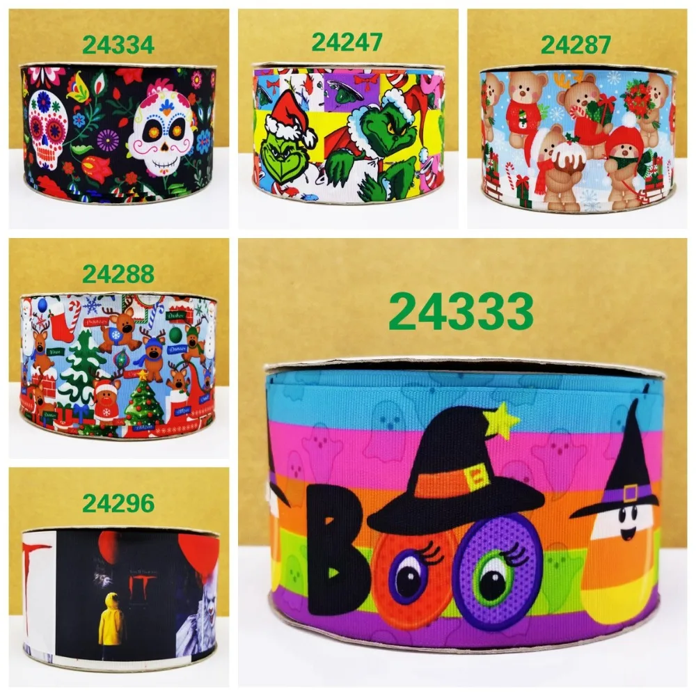 Бесплатная доставка 50 ярдов мультфильм печатных grosgrain ленты 24334|Ленты для шитья| |