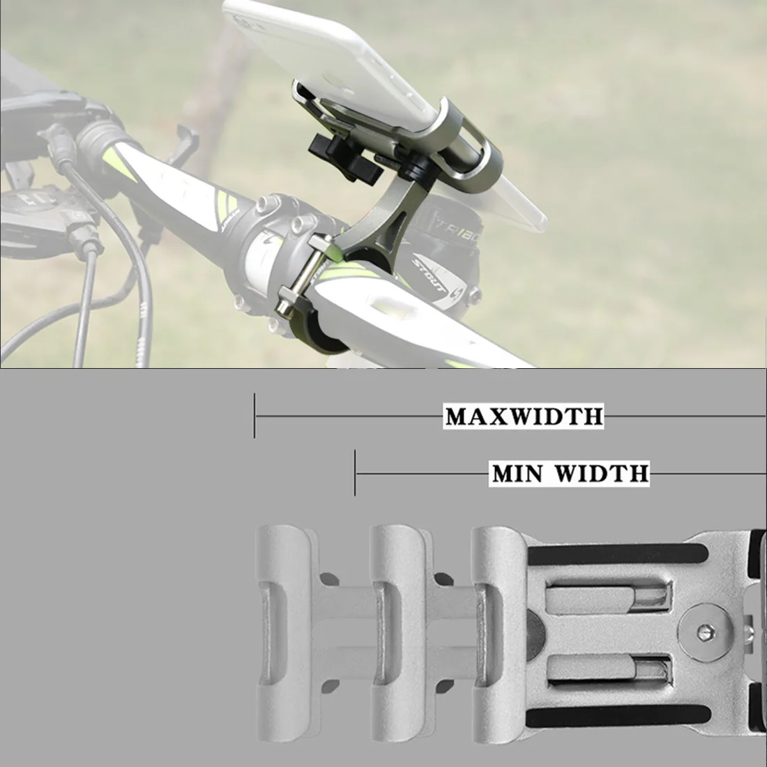 Aluminium Alloy Bike Phone Holder 3.5-6.5 inch Cell Phone GPS Mount Holder Bicycle Phone Support Cycling Bracket Mount