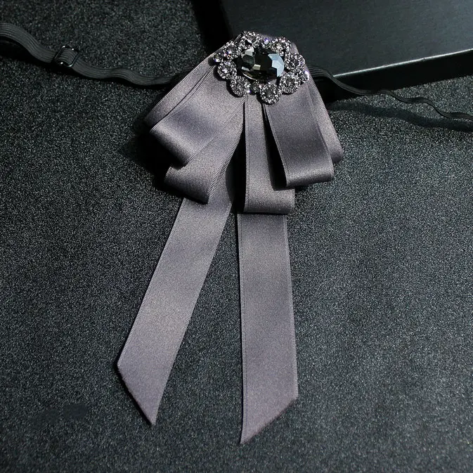 Rhinestone Bow tie Британский мужской женский Шелковый атласный бант из ленты, галстук-платок, роскошный галстук для жениха, бизнес, Свадебная вечеринка, сплав, кристаллы, стразы, галстук-бабочка - Цвет: Rhinestone Bow tie