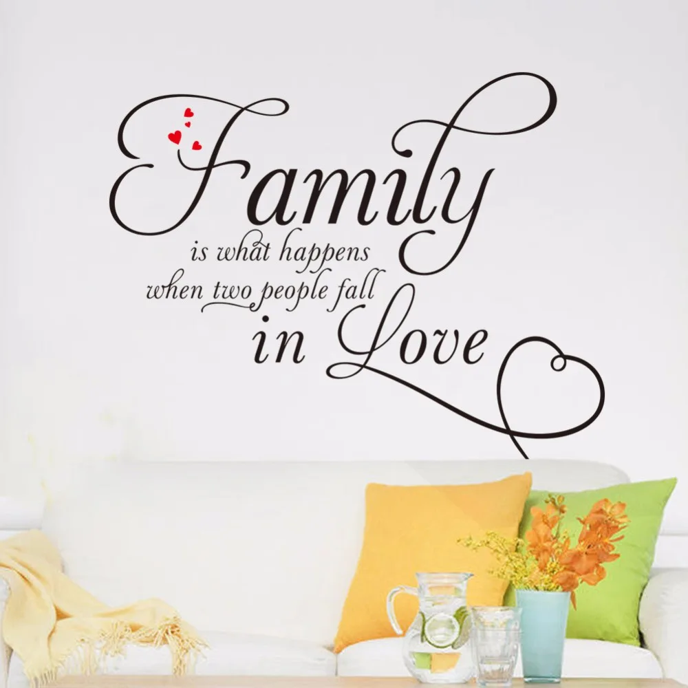 Черный Цвет о &quotFamily Love&quot Цитата настенные наклейки для гостиной настенный Декор
