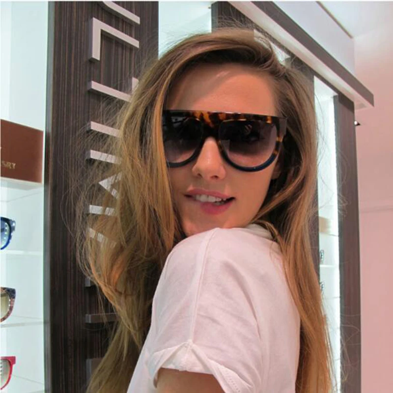 RBUDDY женские солнцезащитные очки lunette soleil femme с плоским верхом классические Супер брендовые Дизайнерские Большие женские CL оттенки солнцезащитные очки