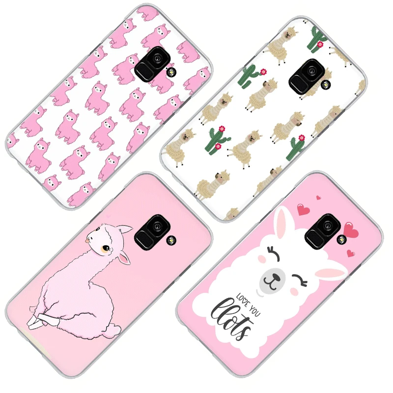 Каваи милый Llama Альпака животные жесткий чехол для телефона Samsung A5 A7 A9 A6 A8 Plus A10s 20s