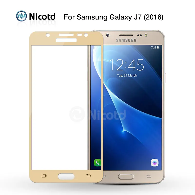 Никотд полное покрытие из закаленного стекла для samsung Galaxy J7 J710F J710FN J710M J710MN J7108 5," Противоударная Защитная пленка для экрана