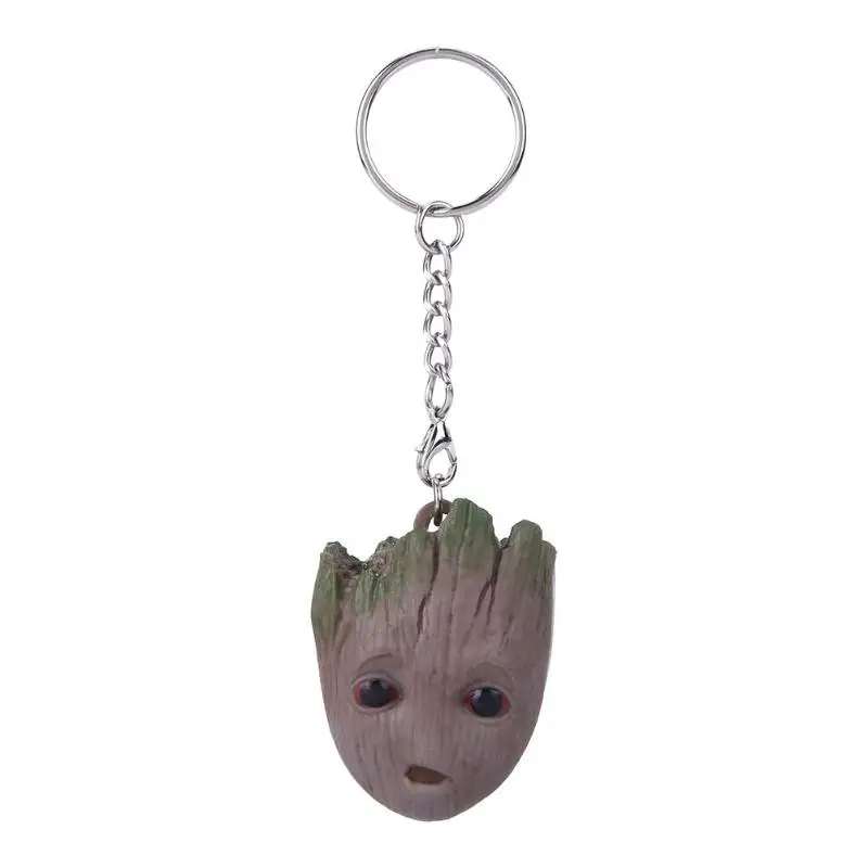 01 Baby Groot фигурки, игрушка, брелок для ключей, украшение для дома, Милая модель, игрушка для детей, мультяшное дерево, человек, брелок, Автомобильный подвесной декор, брелок - Цвет: 01