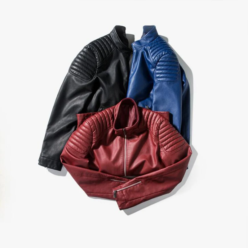 Мужская кожаная куртка KALEBO деловая Повседневная на осень и зиму | одежда