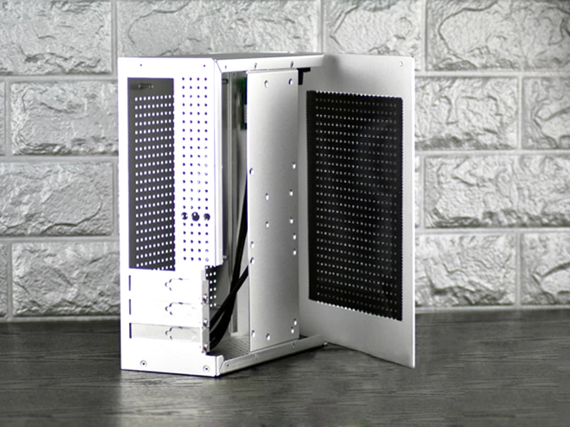 Чехол для компьютера Tower PC Gamer Mini ITX безопасный шкаф HTPC Чехол настольный игровой алюминиевый тонкий корпус поддерживает GPU нож карты