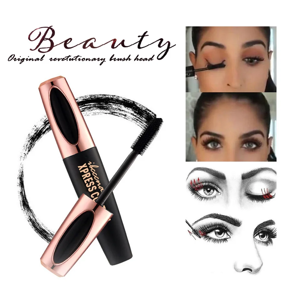 4D шелковое волокно Тушь для ресниц водоСТОЙКАЯ Rimel 3d тушь наращивания Черная