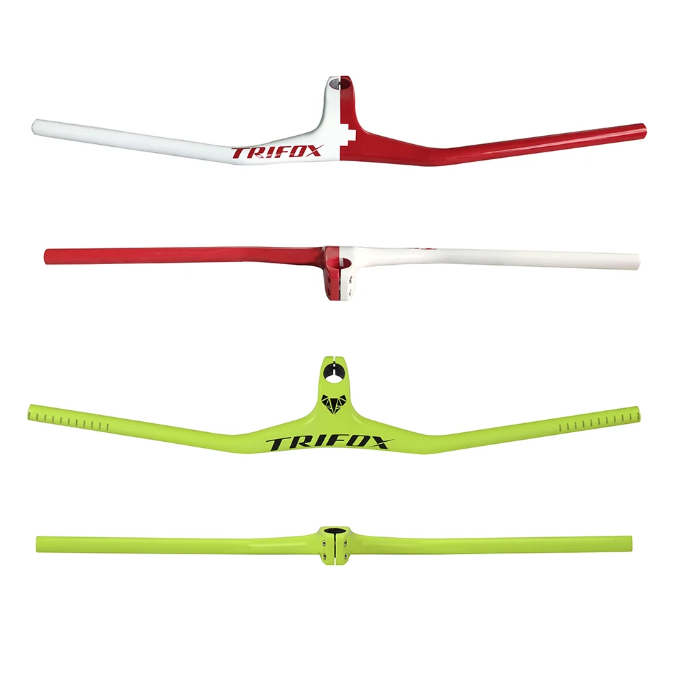 TRIFOX MTB велосипедный стояк-17 градусов однообразный Интегрированный руль со стержнем 3 к черный глянцевый 600-800 мм углеродный MTB руль