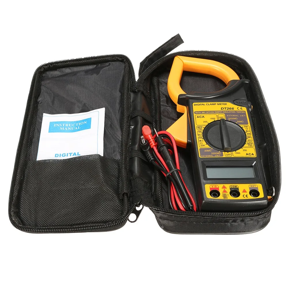 

DT266 Electronic Digital Clamp Meter Multimeter AC DC Current Voltage Tester Tool