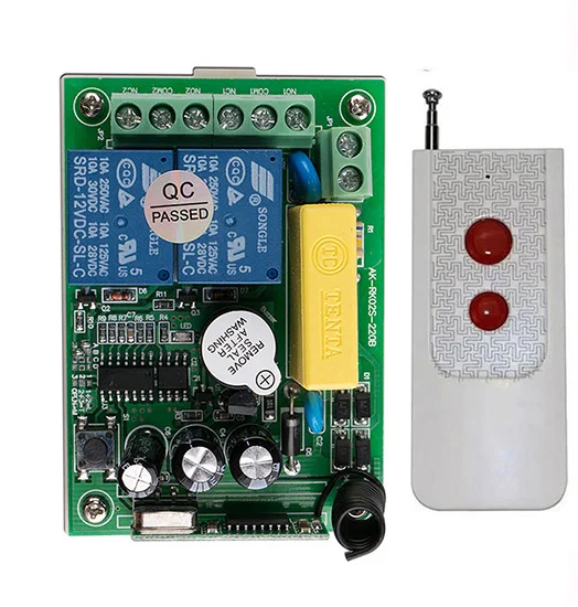 AC220V 2CH 1000m Long Range Wireless RF Remote Control Switch Transmitter+Receiver for Appliances Gate Garage Door | Обустройство