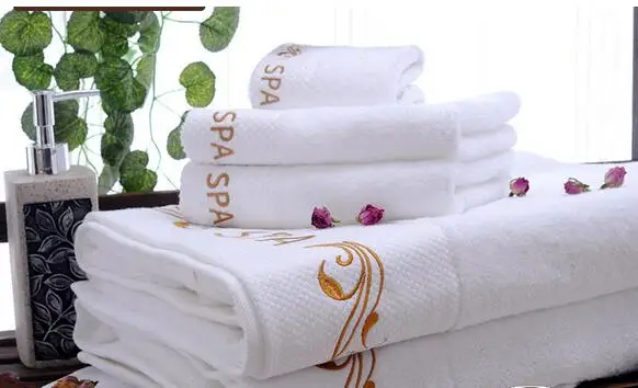 100% хлопок Роскошные Вышивка отель Полотенца комплект Уход за кожей лица подарок |