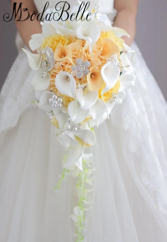 Picture Color Modabelle белый водопад Свадебные цветы Ramo Novia Boda фуксия розовый цветок букеты ruidsboeket Ramos De Novia искусственные - Цвет: Picture Color