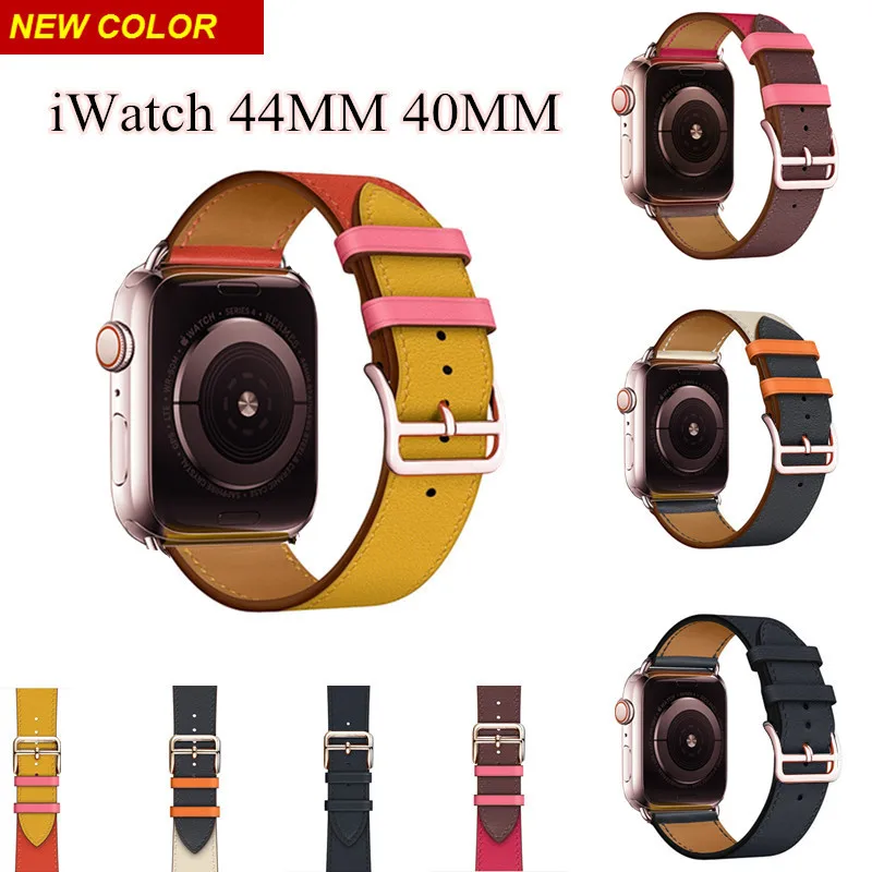 Swift кожаный двойной тур розовое золото застежка пряжка для iWatch Группа 44 мм 40 42 38