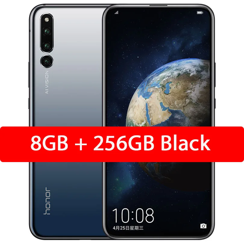 Honor Magic 2 смартфон Android 9,0 kirin 980 Восьмиядерный сканер отпечатков пальцев ID AI камера 6,39 дюймов 6* Камера s 3500 мАч сотовый телефон - Цвет: 8GB 256GB Black