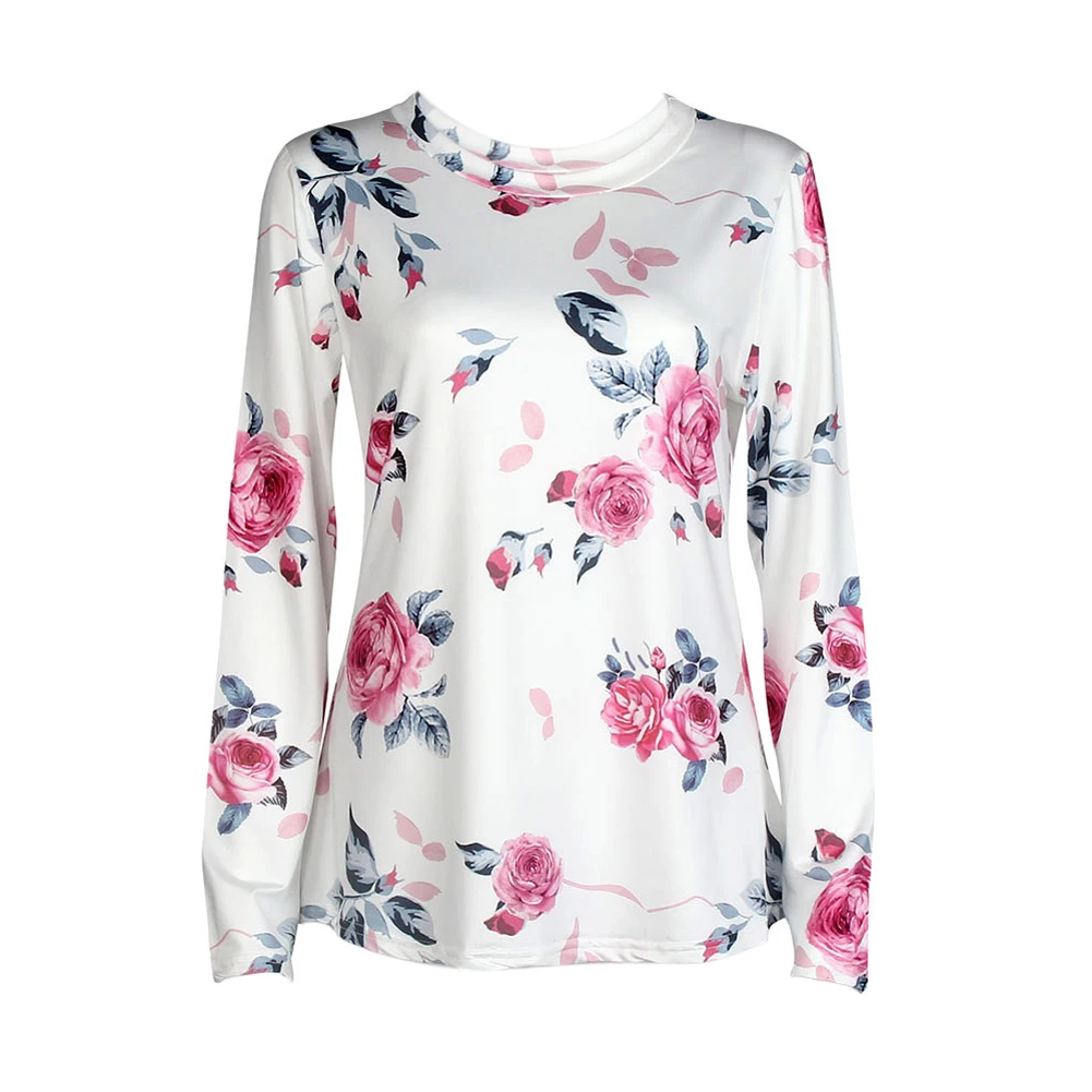 2018 новые модные женские туфли футболка с длинными рукавами и круглым вырезом