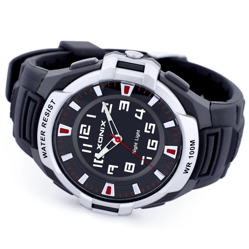 2018 мужские спортивные часы Кварцевые водонепроницаемые 100 м аналоговый EL задний