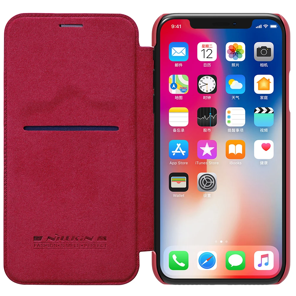 10 шт./лот оптовая продажа кошелек серии NILLKIN Qin кожаный чехол-книжка для Apple iphone xs x