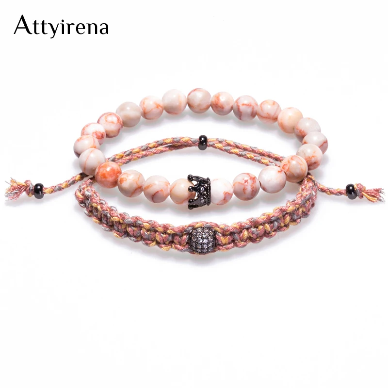 Женские браслеты из натурального круглого камня ручной работы с медной