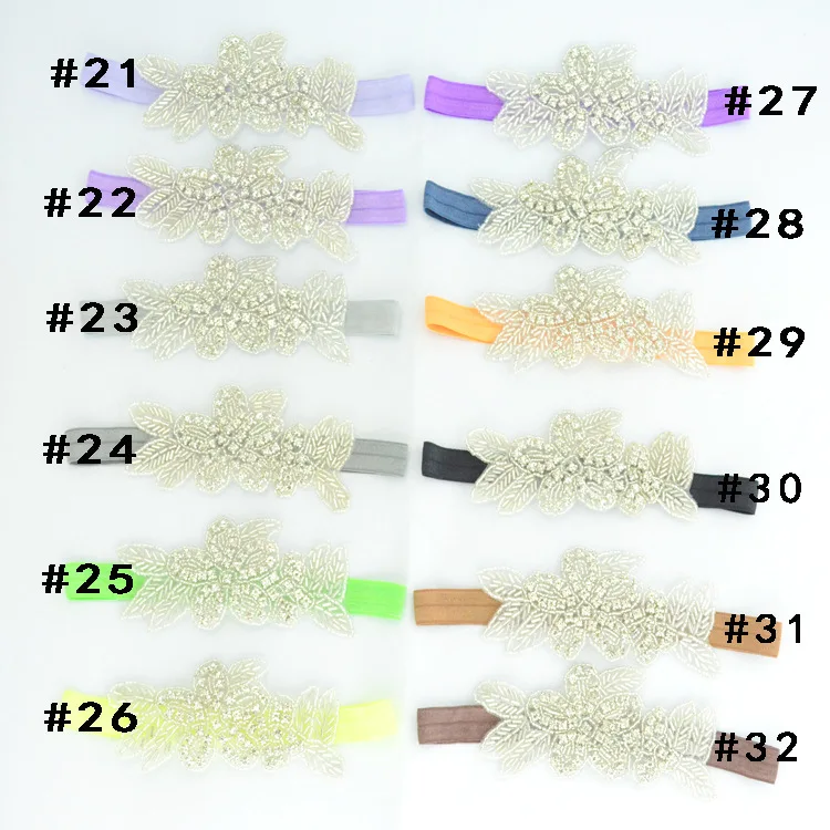 Sweet Princess Flower Girls Leaves Style Crystal Party Headbands 32 Color Wedding Head Wears with Rhinestone | Детская одежда и