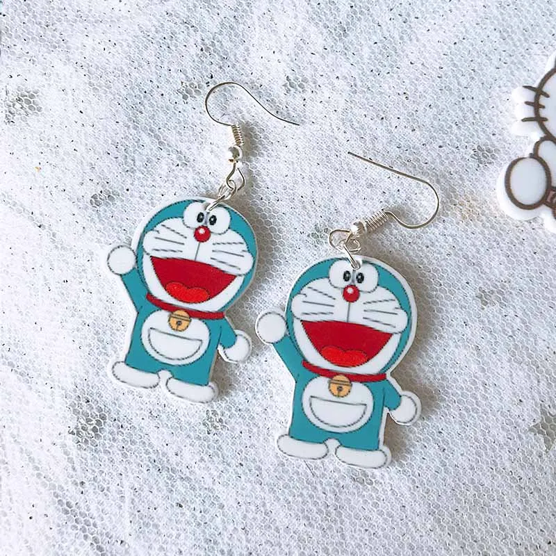 Японские Мультяшные милые стильные женские серьги Doraemon Русалка милые Висячие серьги для женщин девушек женские модные серьги - Окраска металла: 4