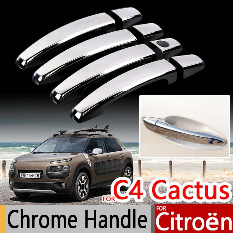 Для Citroen C4 кактус хромированная Ручка Чехлы Набор отделки 4 шт c автомобильные