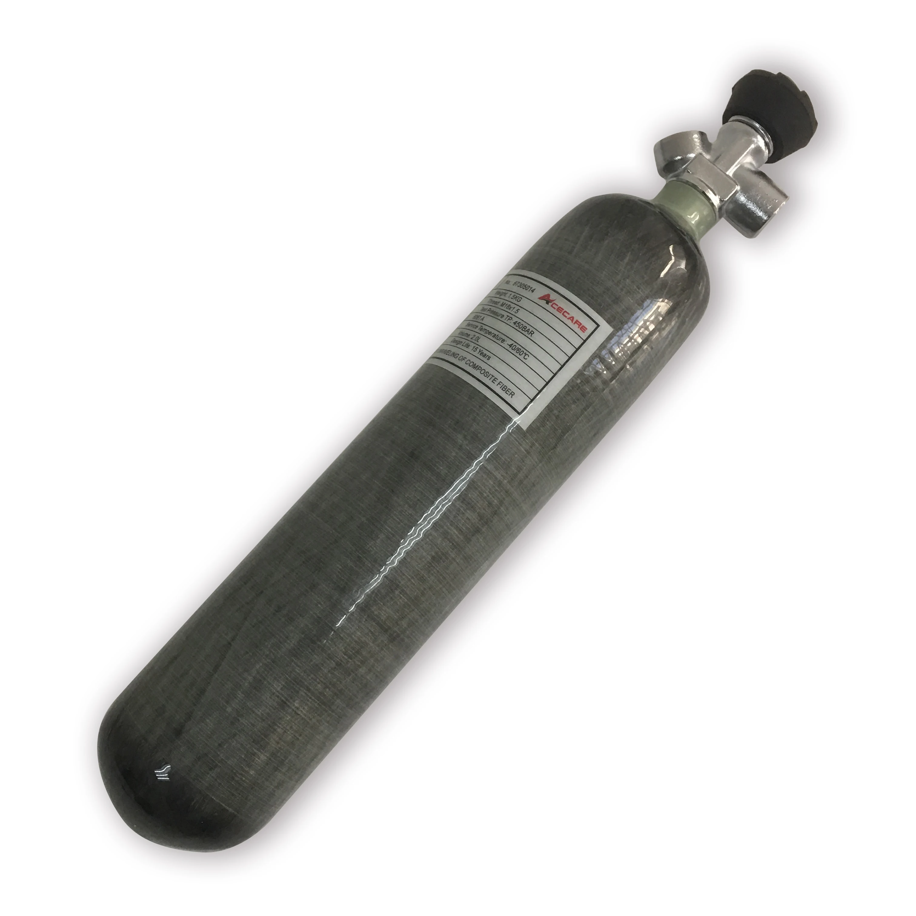 AC10231 2L 4500psi цилиндр из углеродного волокна с клапаном для подводной
