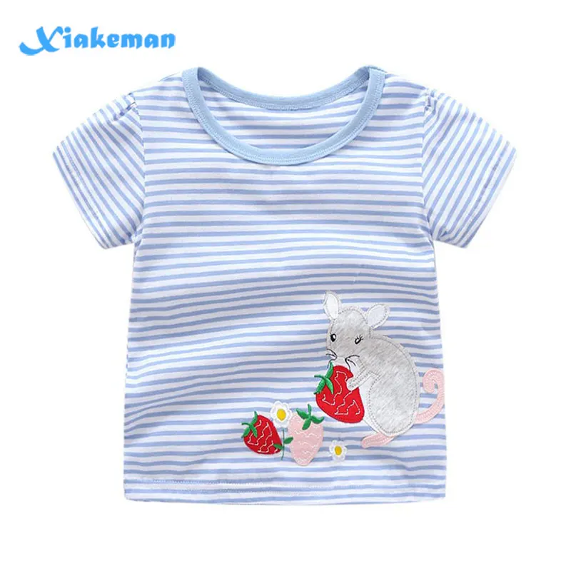 Новая полосатая футболка с короткими рукавами для мальчиков летняя и весенняя