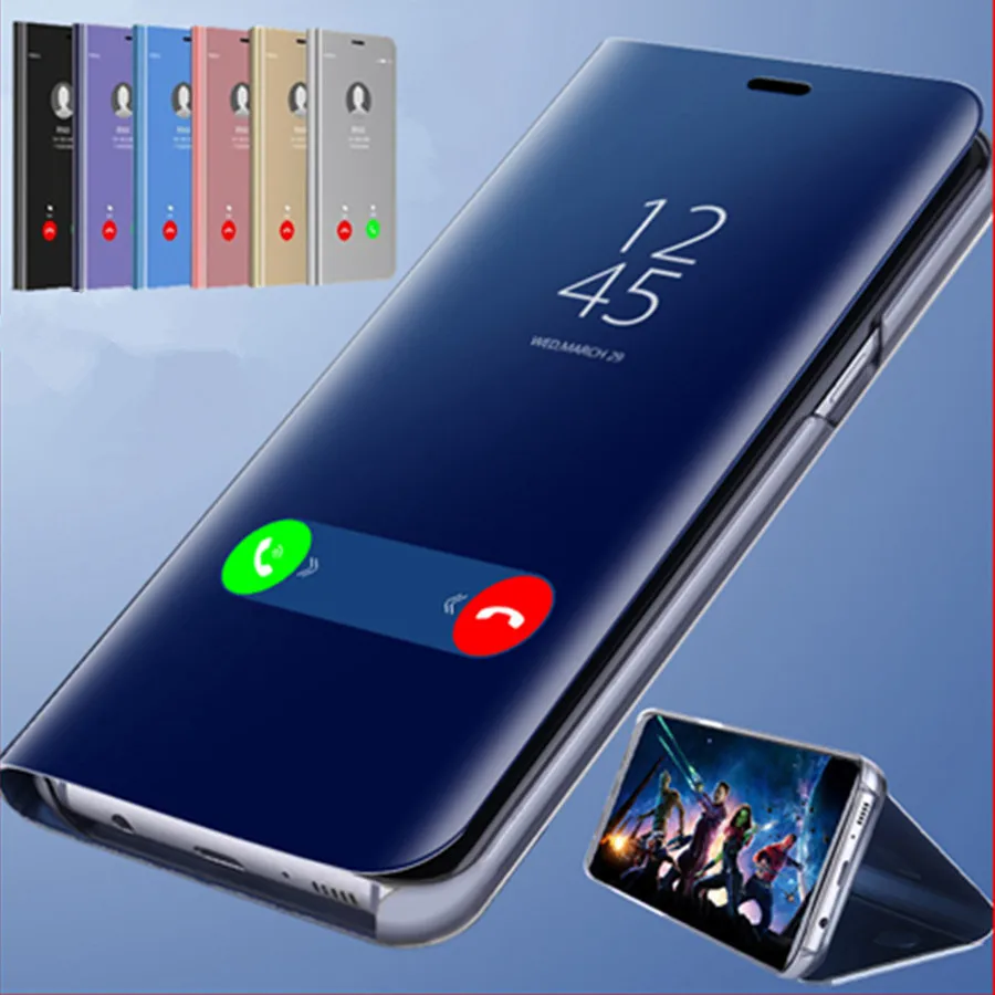 Умный роскошный зеркальный флип чехол для Samsung Galaxy M30 M20 M10 A70 A30 A50 A40 A20 A10 A60 A90 A80