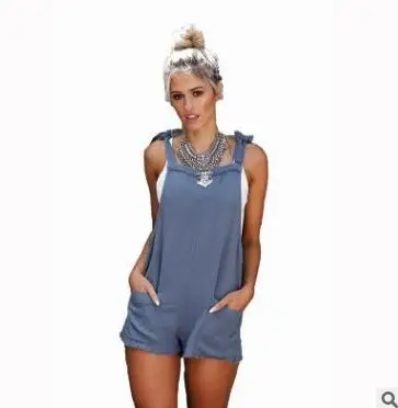 Модные хлопковые комбинезоны для женщин женские льняные пляжные летние с