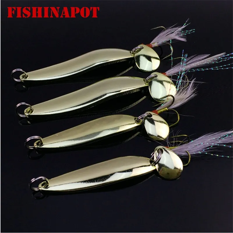 FISHINAPOT 1 шт. металлическая Золотая фотосессия/7 г/10 г/13 г ложка с блестками