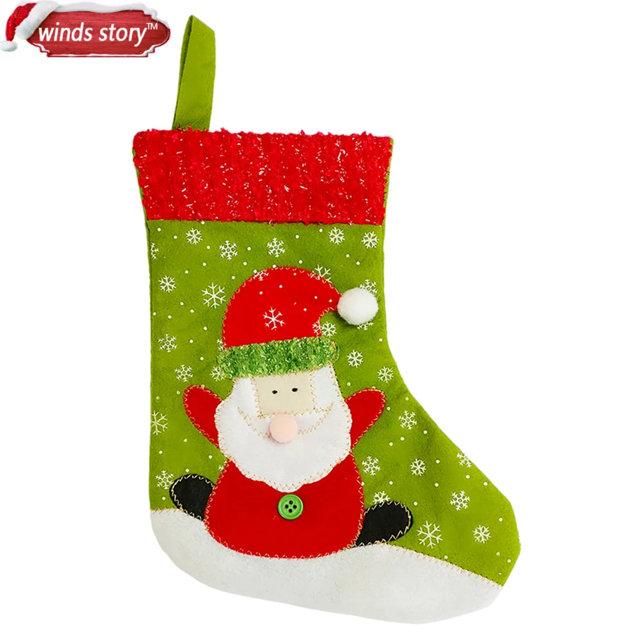 2019 Санта/снеговик украшения чулки рождественский носок висит носки подарок