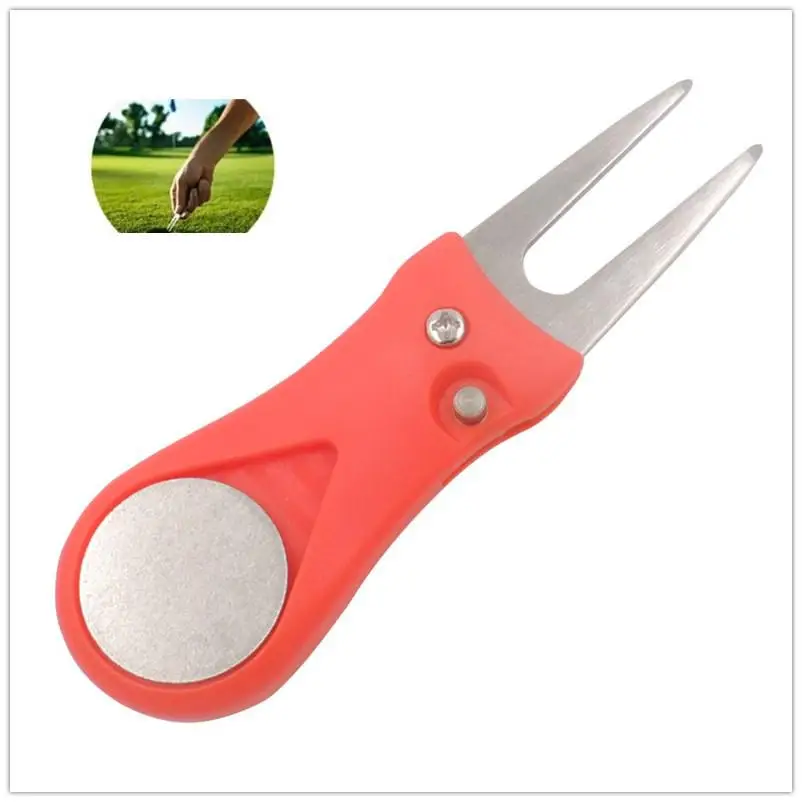 Mounchain 1Piece Steel Golf Divot Repair Switchblade Tool Pitch Pitchfork Accessories Putting Green Fork | Спорт и развлечения