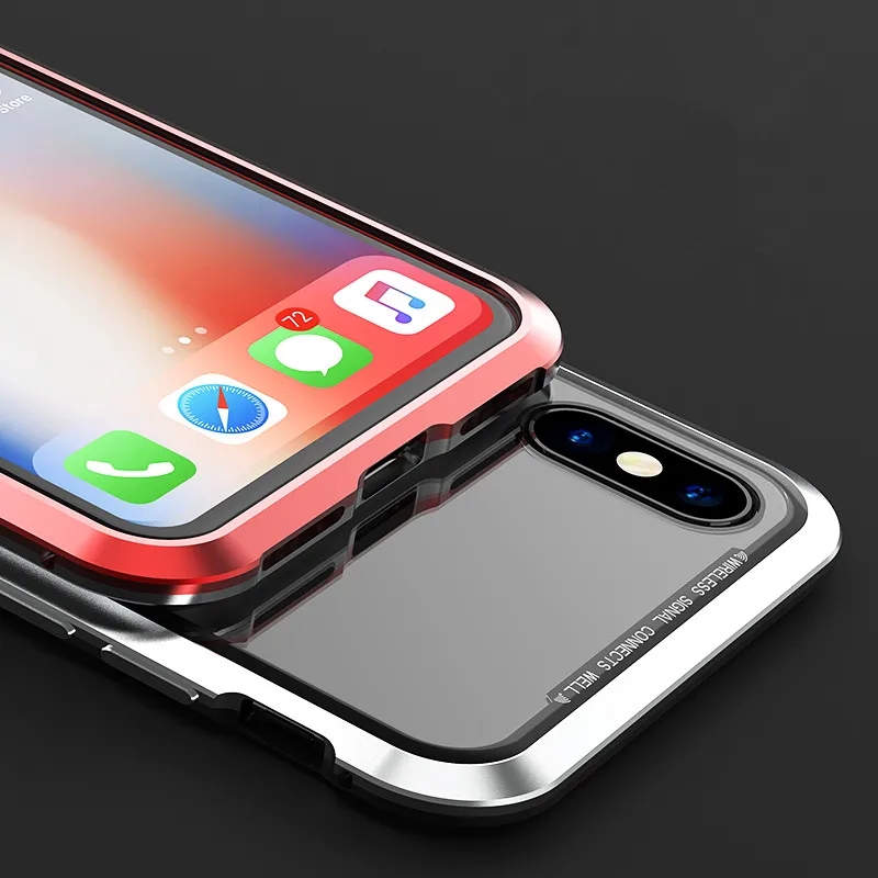 

Ultra Magnetic Adsorption Phone Case For iPhone X 8 8 plus 7 7 Plus Luxury Magnet Frame Back Cover Case