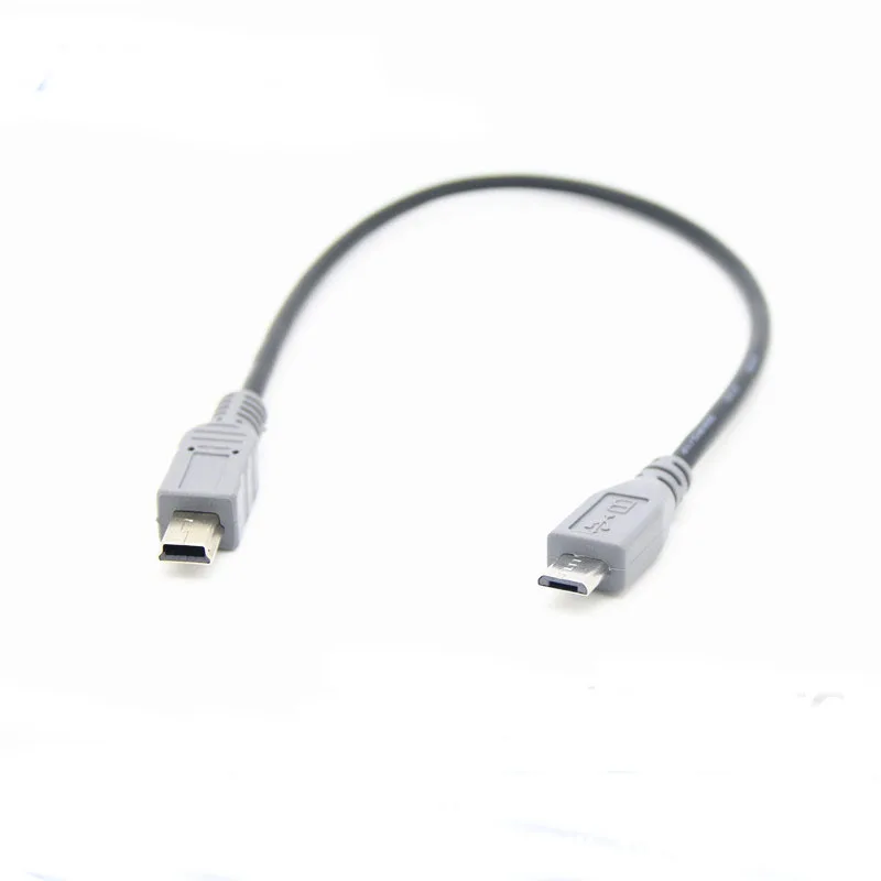 

1pc Mini USB Type B Male To Micro B Male 5 Pin Converter OTG Adapter Lead Data Cable 20cm / 1M 3FT