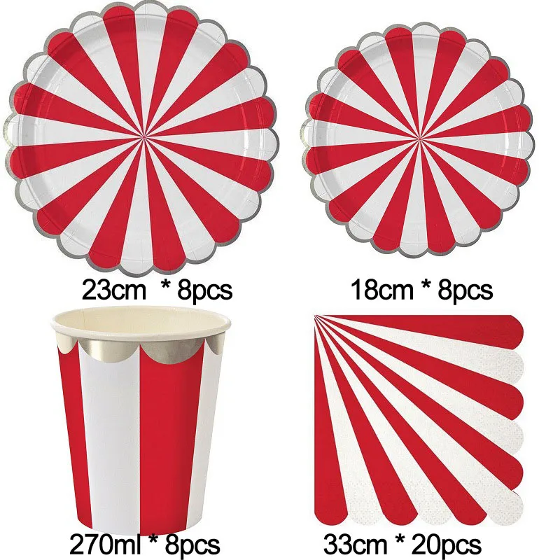 Набор бумажных тарелок для вечеринки в серебристую линию|set for baby|set redset tableware |