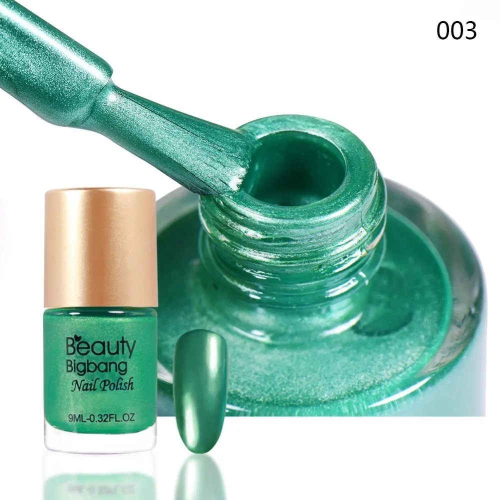 3A Beautybigbang 9 мл зеркальный эффект зеленый лак для ногтей металлический лак Великолепные Металлические Лаки стемпинг ногтей покрытие для дизайна ногтей - Цвет: 3A