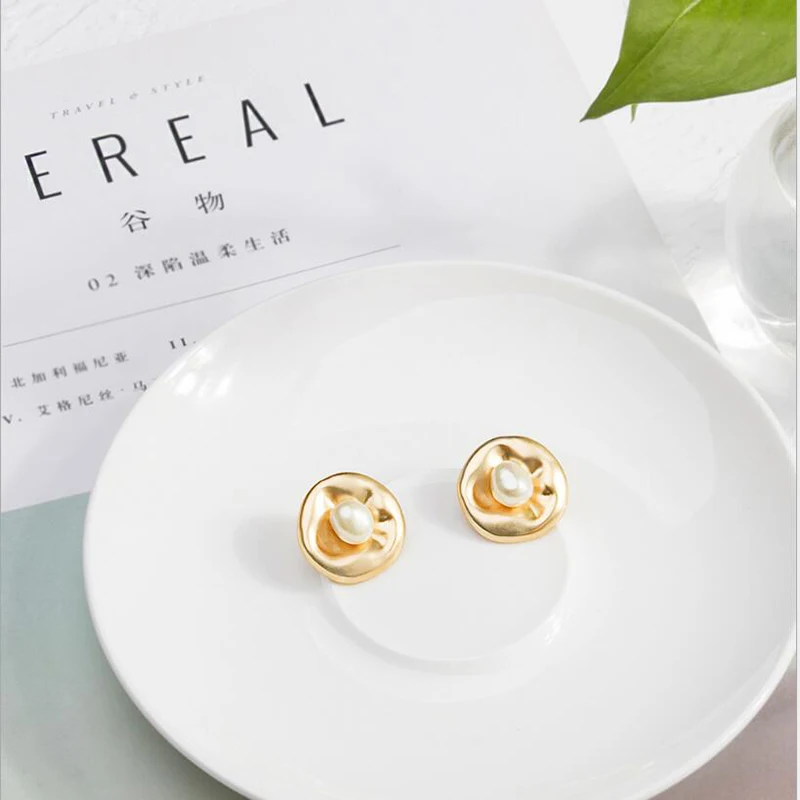 Женские серьги гвоздики с пресноводным жемчугом серебро 925