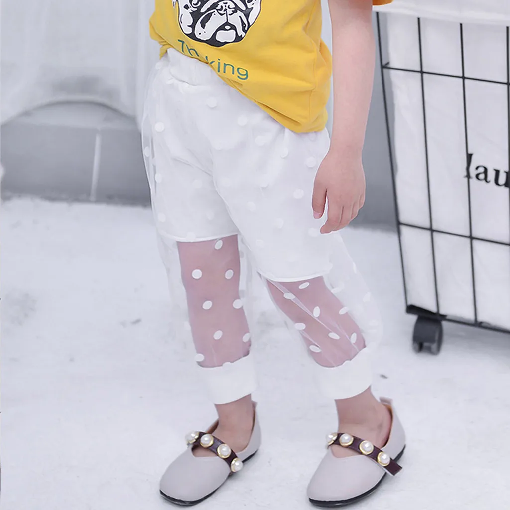 SAGACE/сетчатые кружевные брюки для малышей Летние фатиновые в горошек девочек