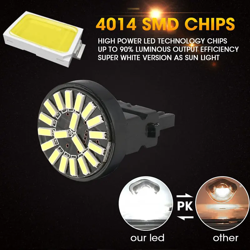 Hlxg 2pcs T20 Led 7443 580 Автомобильные дневные огни парковочные лампы габаритные