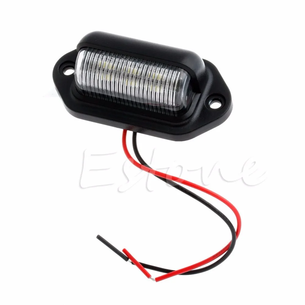 2x12V 6 светодиодный номерной знак тег интерьер шаг светильник RV грузовик прицеп