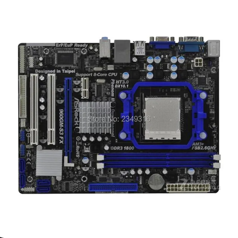 Для ASRock 960GM-S3 FX оригинальная б/у настольная материнская плата 760G разъем AM3 + DDR3 SATA2