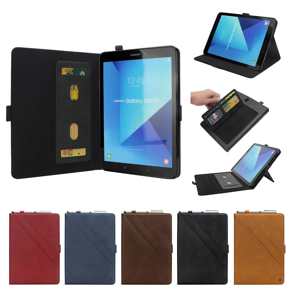 

For Samsung Galaxy Tab S3 9.7 inch SM T820 T825 Case PU Leather Multifunction Card Flip Stand Tablet Protective Cover