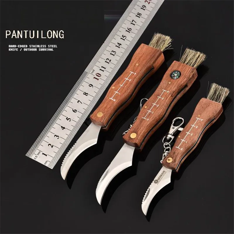 Padauk грибной нож, дерево, складное лезвие, походный инструмент, Подарочный инструмент, на открытом воздухе, карманная деревянная ручка, складной нож, приносить щетку для волос navajas
