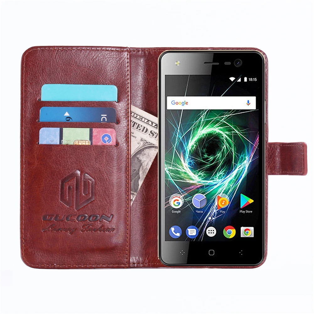 Винтажный чехол-бумажник GUCOON для BQ BQ-5009L Trend 5,0 дюймов из искусственной кожи, Классический чехол-книжка, стильные магнитные чехлы